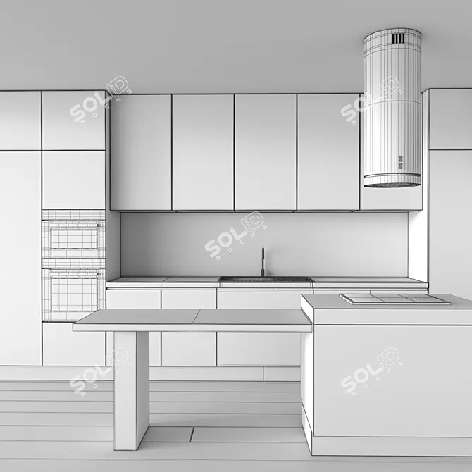 Modern Kitchen 3D Model Bundle 3D model image 5