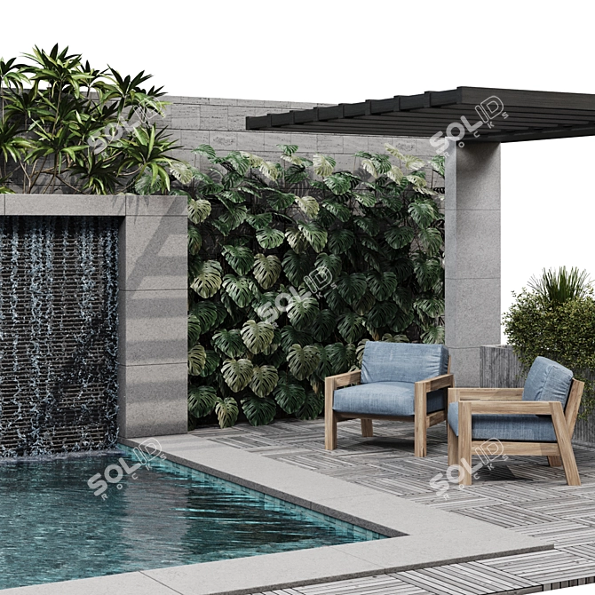 Luxury Pool and Landscape Elements 3D model image 3