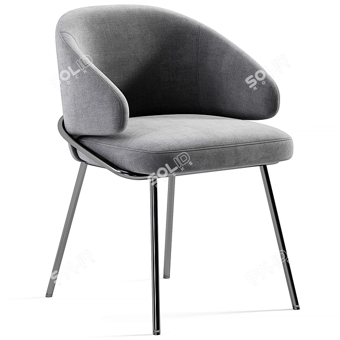 Elegant Emil Chair with Gold Legs 3D model image 5