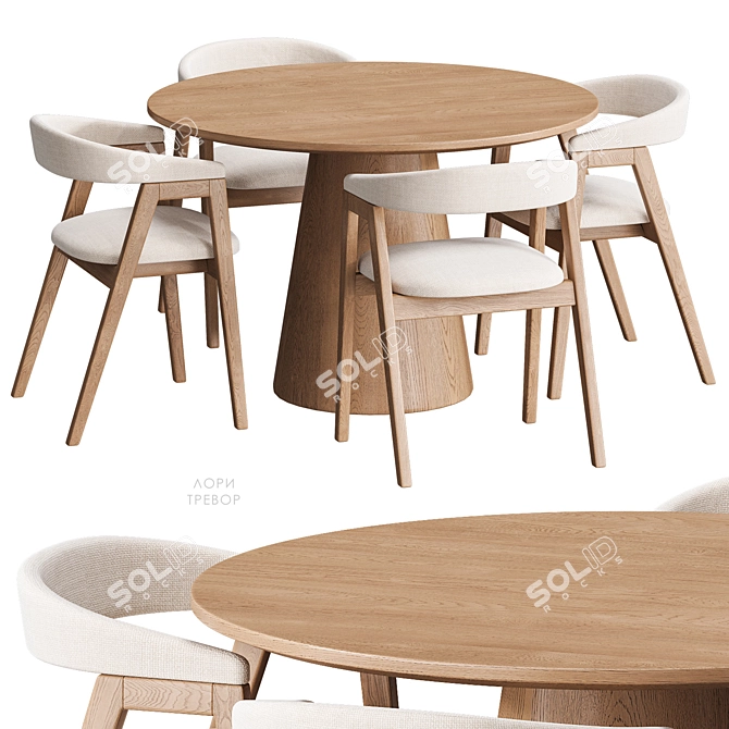 Scandinavian Dining Set by Divan.ru 3D model image 1