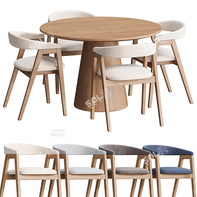 Scandinavian Dining Set by Divan.ru 3D model image 6