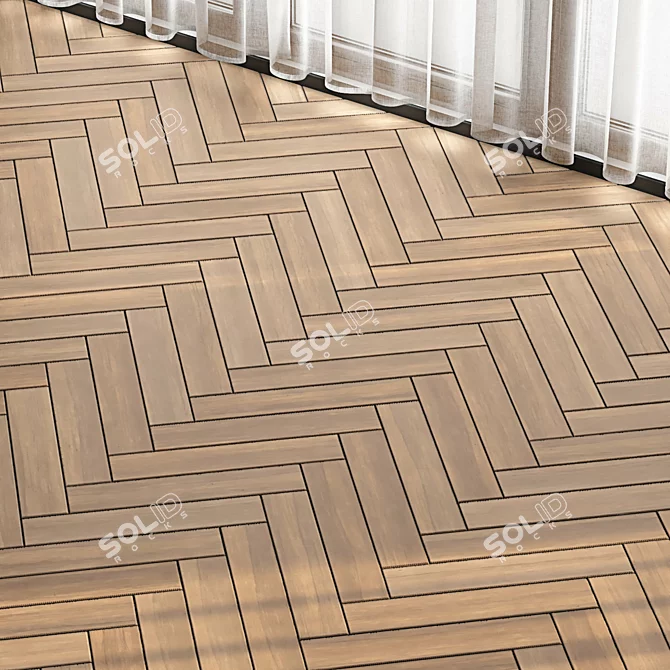 Seamless Parquet Tile Textures Collection. 3D model image 3