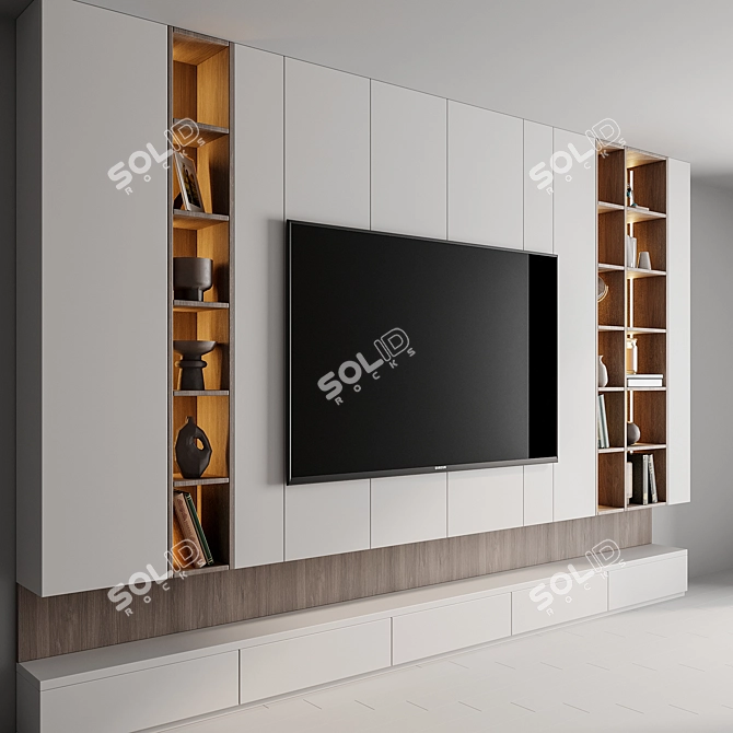 Custom TV Wall X-Form Design 3D model image 2