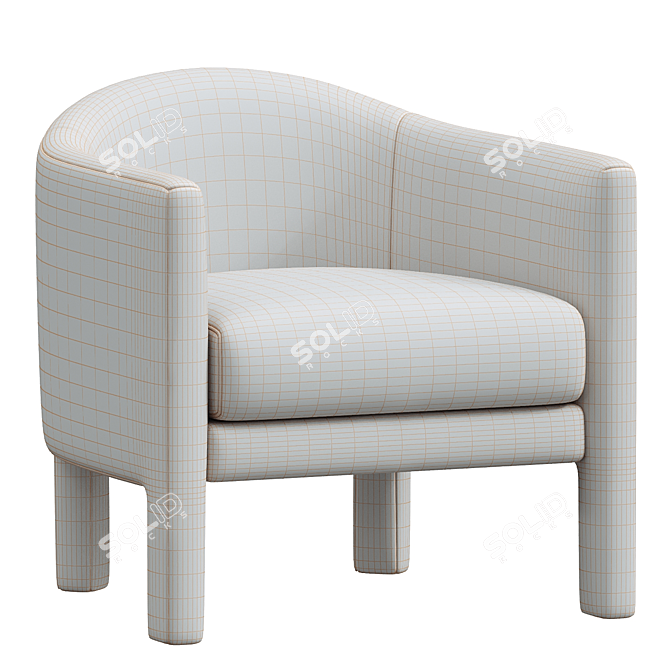 Elegant Isabella Chair West Elm 3D model image 3