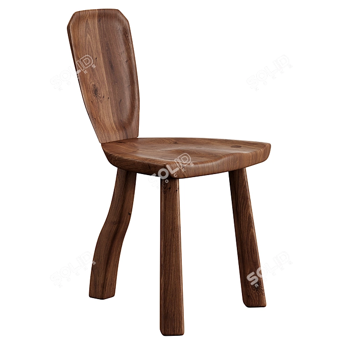 Walnut Accent Chair: Modern Elegance 3D model image 1