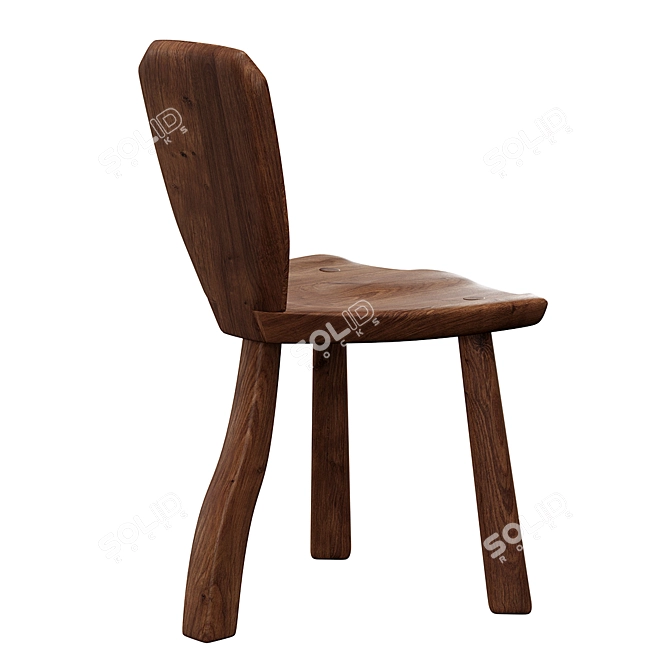 Walnut Accent Chair: Modern Elegance 3D model image 2