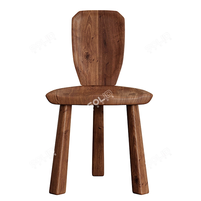 Walnut Accent Chair: Modern Elegance 3D model image 3