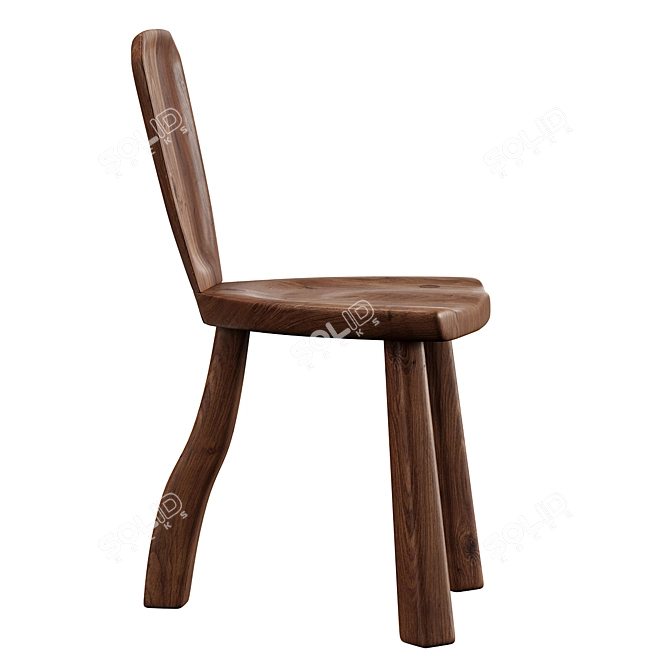 Walnut Accent Chair: Modern Elegance 3D model image 4