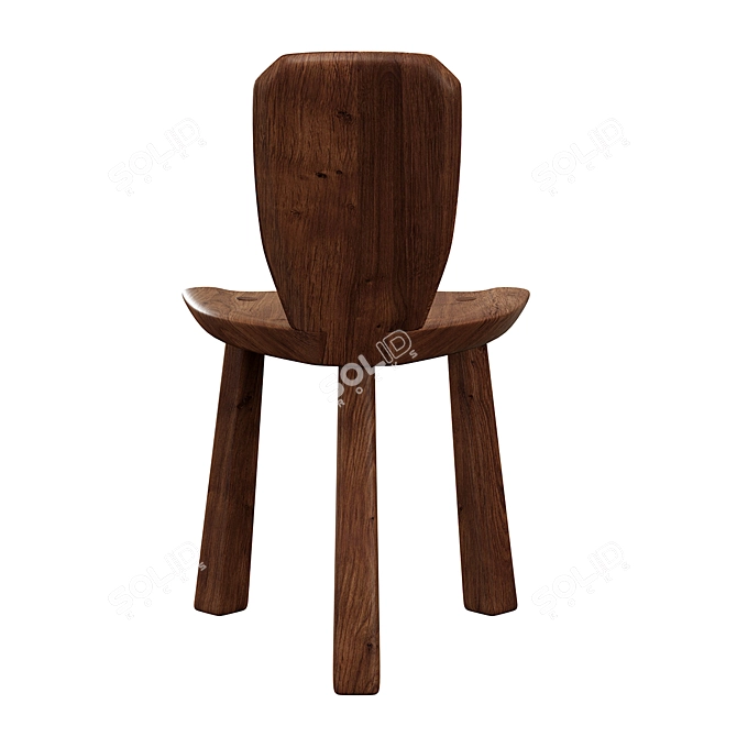 Walnut Accent Chair: Modern Elegance 3D model image 5