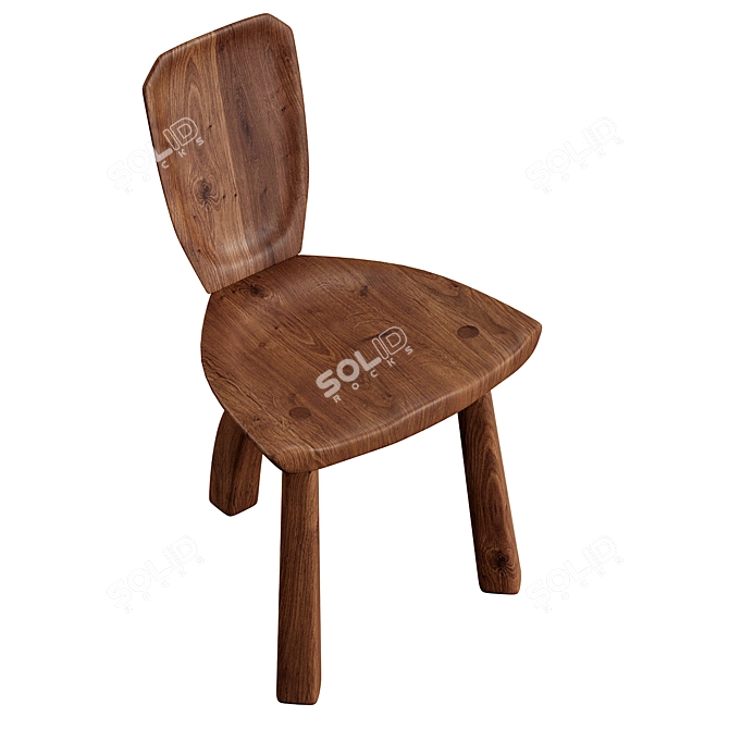 Walnut Accent Chair: Modern Elegance 3D model image 6