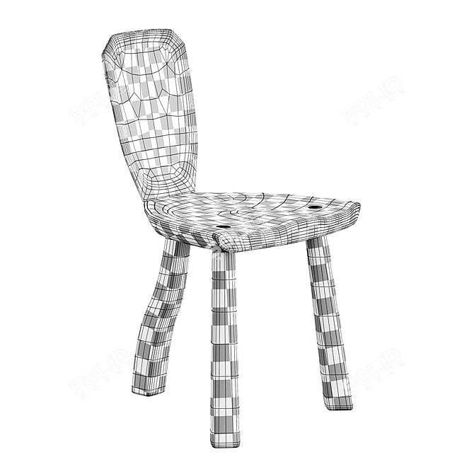 Walnut Accent Chair: Modern Elegance 3D model image 7