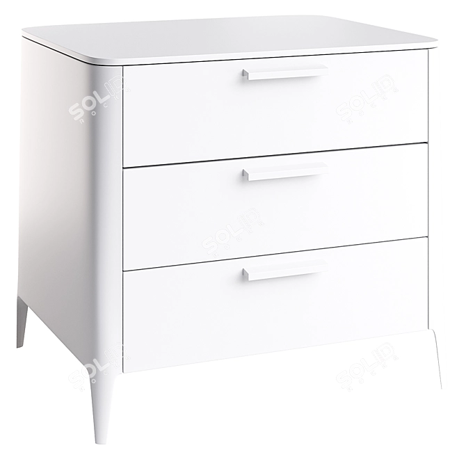 Modern 3-Drawer Ellipse Dresser 3D model image 5