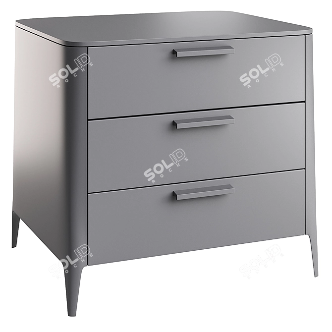 Modern 3-Drawer Ellipse Dresser 3D model image 6