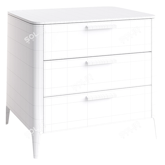 Modern 3-Drawer Ellipse Dresser 3D model image 7