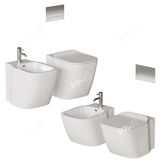 Essence-C Ceramic Bathroom Fixtures 3D model image 1