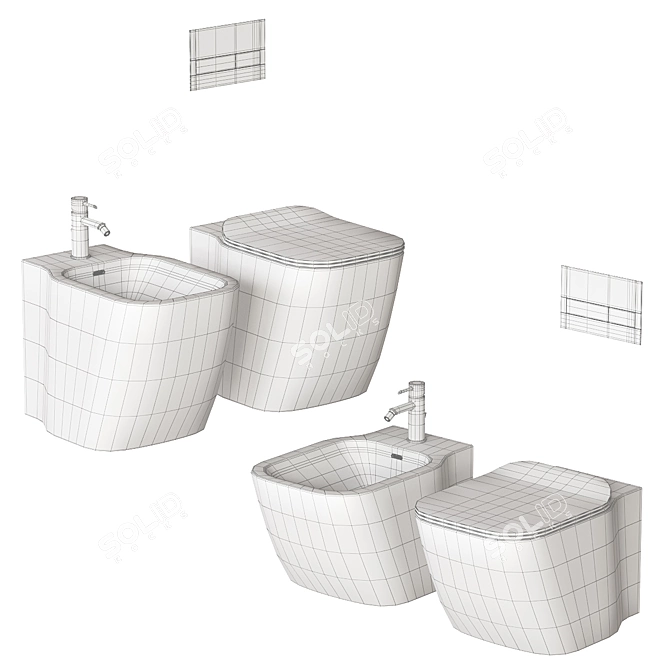 Essence-C Ceramic Bathroom Fixtures 3D model image 5