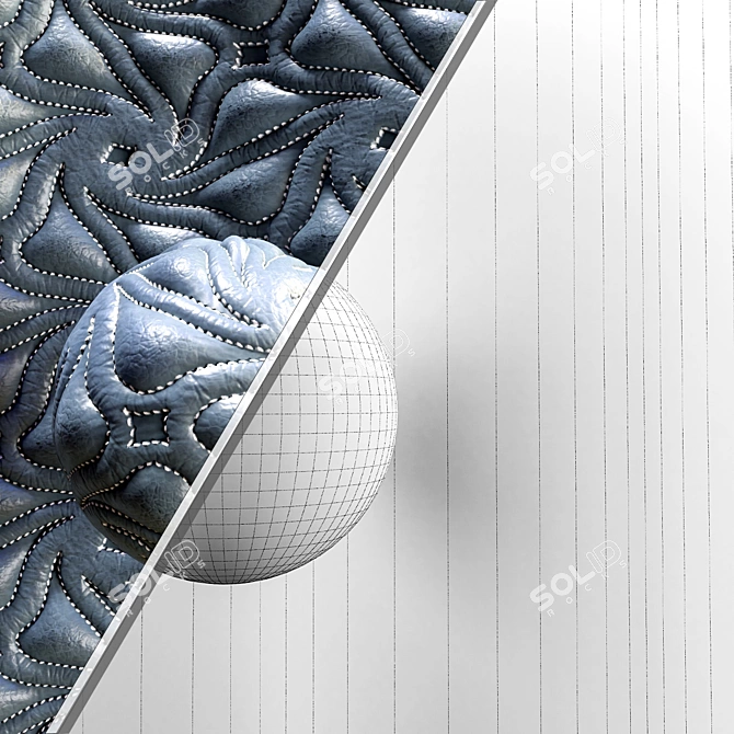 Embossed Leather Fabric Materials Set 3D model image 3