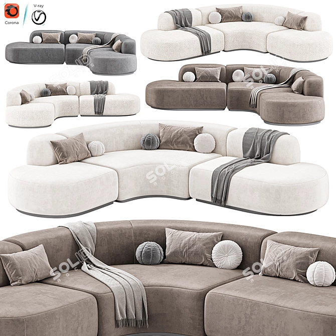 Elegant Bjorn L Sofa Design 3D model image 3