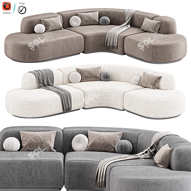 Elegant Bjorn L Sofa Design 3D model image 4