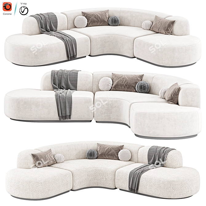 Elegant Bjorn L Sofa Design 3D model image 5