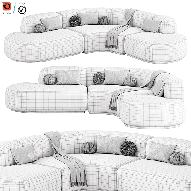 Elegant Bjorn L Sofa Design 3D model image 6