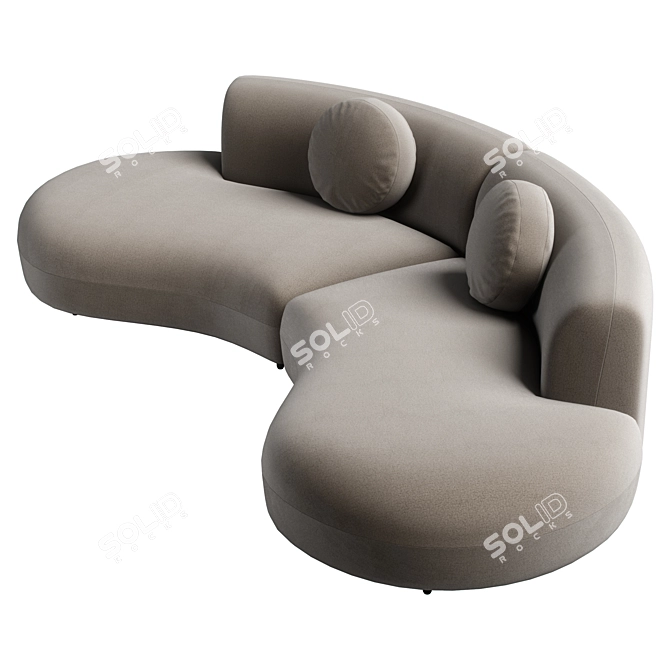 Modern Tokio Curved Sofa (Russian translation: Современный Диван Tokio с Изогнутым Д 3D model image 3