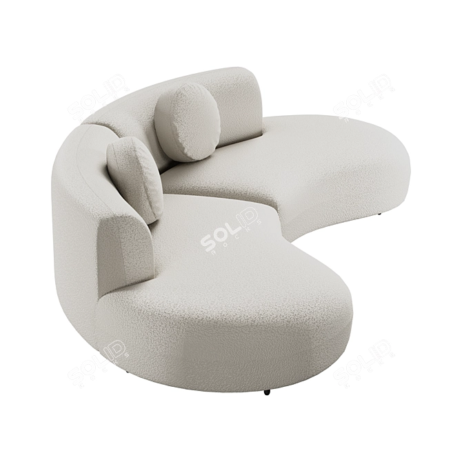 Modern Tokio Curved Sofa (Russian translation: Современный Диван Tokio с Изогнутым Д 3D model image 5