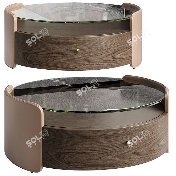 Firmo Walnut and Leather Table 3D model image 1