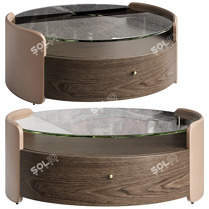 Firmo Walnut and Leather Table 3D model image 2