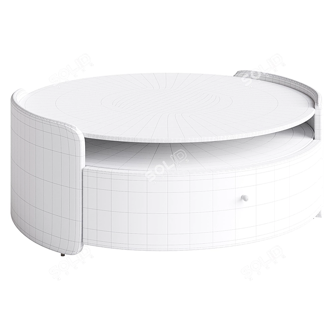 Firmo Walnut and Leather Table 3D model image 3