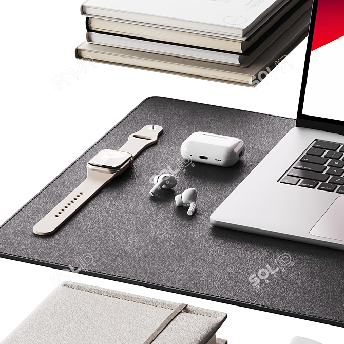 Sleek Apple-Inspired Workspace Decor 3D model image 3