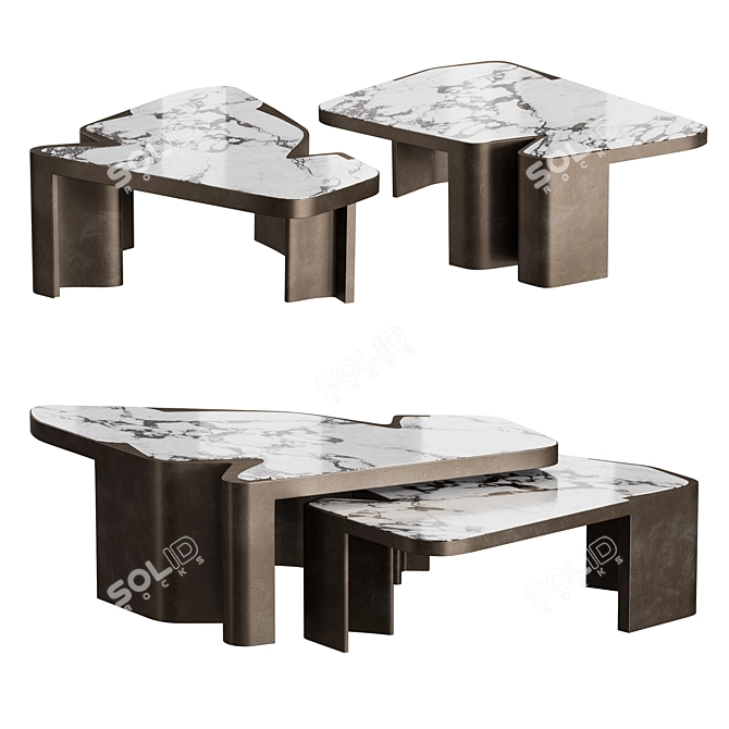 Caldera Coffee Tables by Holly Hunt 3D model image 1