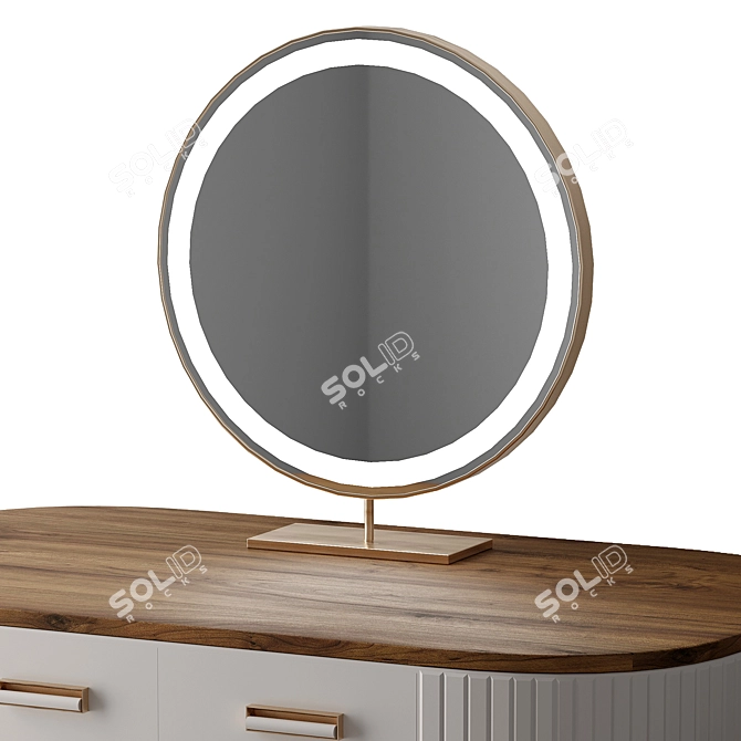 Chic White Modern Dressing Table 3D model image 4