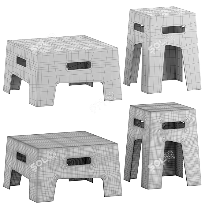 Inout Side Table Duo Options 3D model image 3