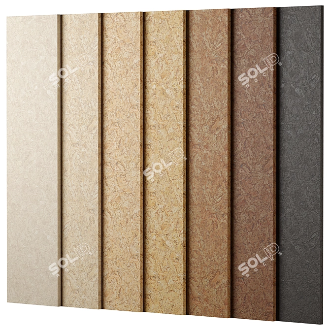 7 Color Wood Cork Textures 3D model image 1