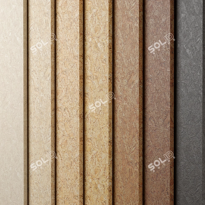 7 Color Wood Cork Textures 3D model image 2