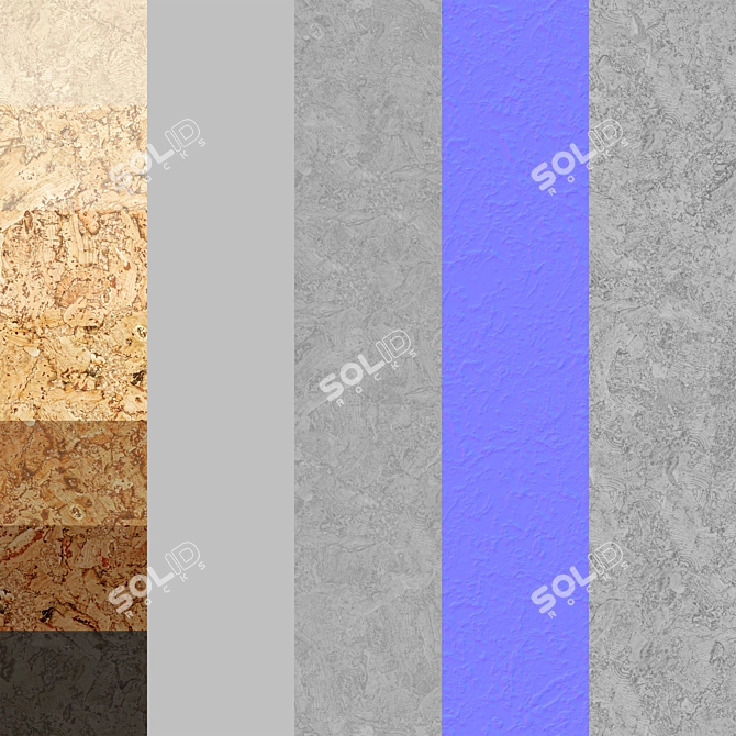 7 Color Wood Cork Textures 3D model image 7