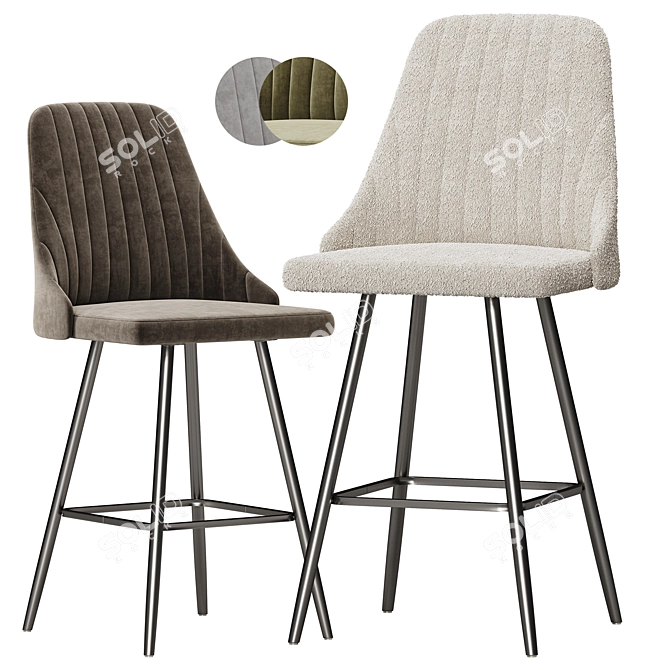 Modern Bar Stool for Home 3D model image 1