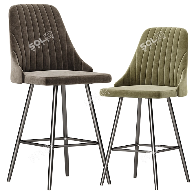Modern Bar Stool for Home 3D model image 4