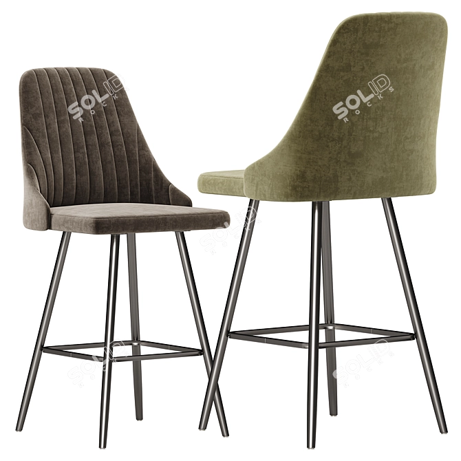Modern Bar Stool for Home 3D model image 5