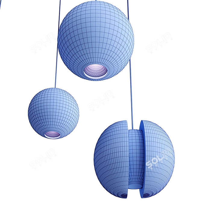 Nordic Style Moon Pendant Lamp 3D model image 4