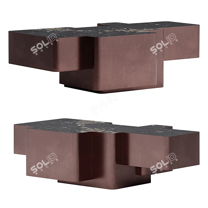 Elegant Xenolith Coffee Table Essence 3D model image 1