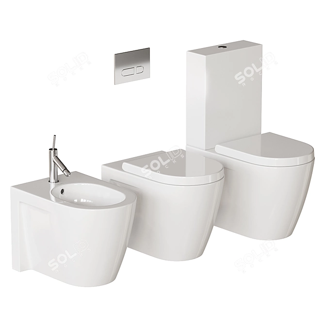 Starck 2 Bathroom Set 3D model image 2