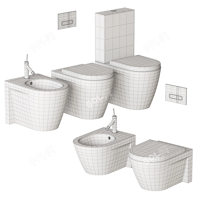 Starck 2 Bathroom Set 3D model image 5