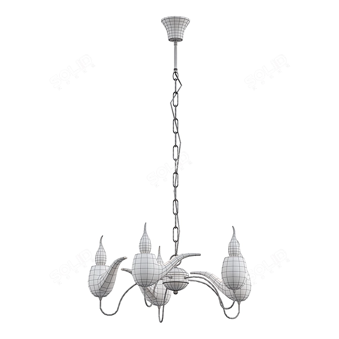 Smoking Pipes Chandelier. Elegant Lighting 3D model image 2