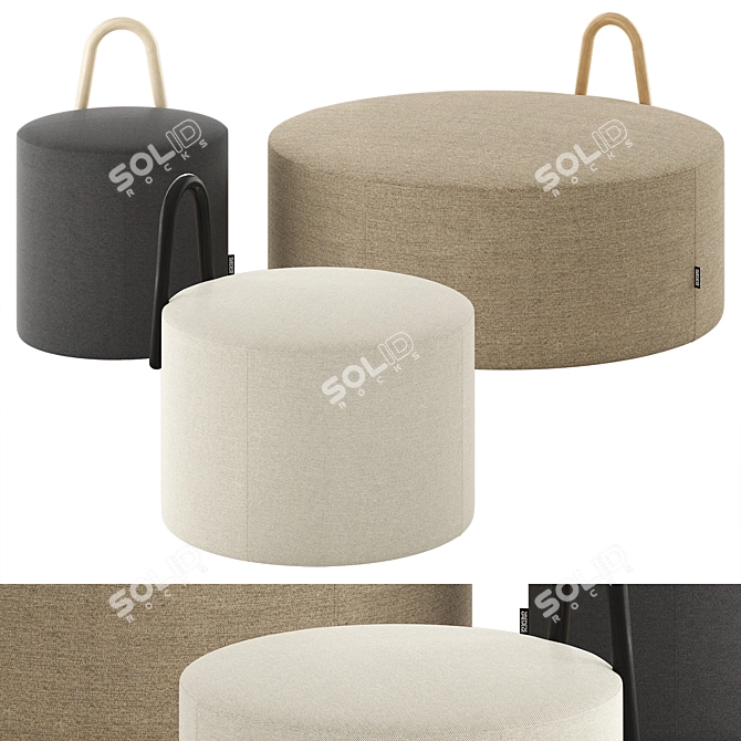 Amstelle Pouf from SWEDESE 3D model image 1