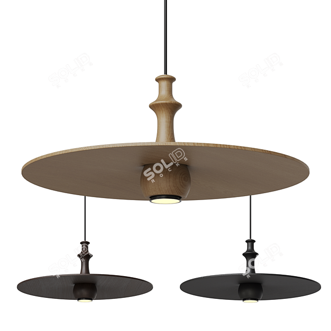 Exquisite Wooden Lamp Collection 3D model image 1