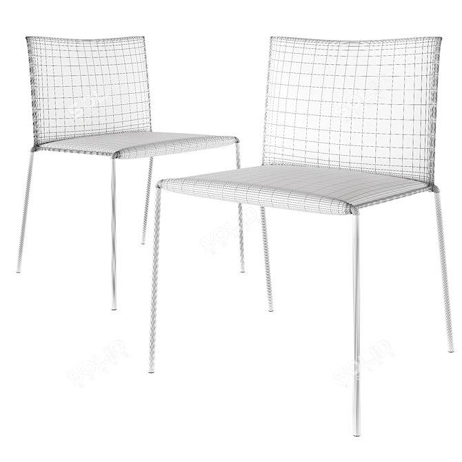 Stylish Stackable Chair in Stainless Steel 3D model image 2