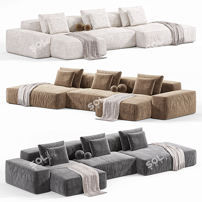 Contemporary Navi Sofa Design 3D model image 1