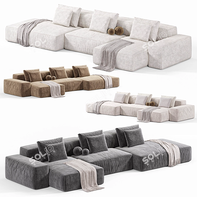 Contemporary Navi Sofa Design 3D model image 2